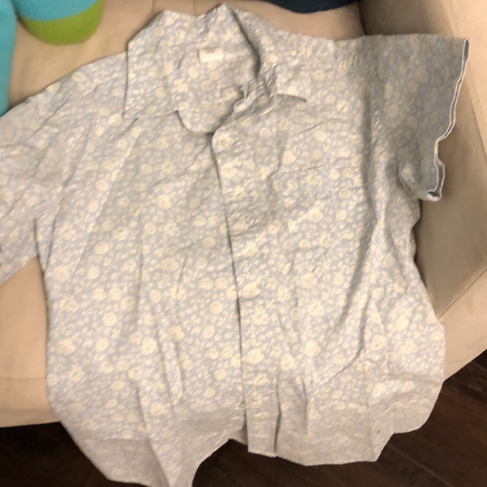 Crewcuts flowered button down ss shirt